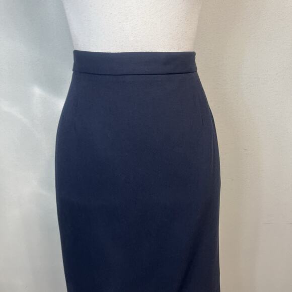 Vintage Hunt Club Skirt Plus size 18 Navy Blue Wool Straight Pencil Knee Y2K - Picture 2 of 9